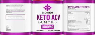 Keto ACV Gummies 1000 mg label