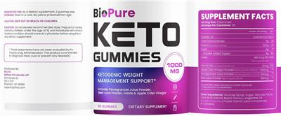 Keto Gummies label