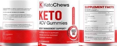 Keto ACV Gummies 1000 mg label