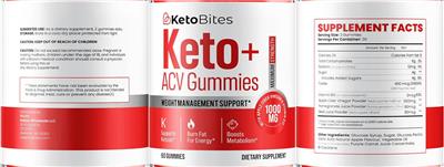 Keto + ACV Gummies 1000 mg label