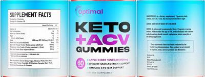 Keto + ACV Gummies 1000 mg label