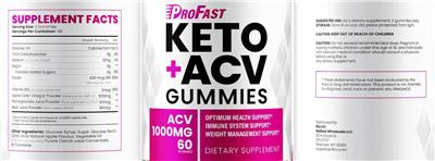 Keto + ACV Gummies 1000 mg label