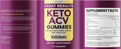 Keto ACV Gummies 1000 mg label