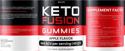 Keto Fusion Gummies Apple Flavor label