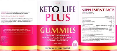Keto Life Plus Gummies label