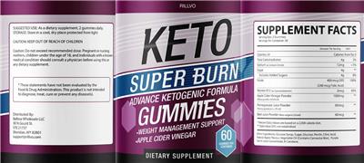 Keto Super Burn Gummies label