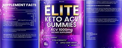 Keto ACV Gummies 1000 mg label