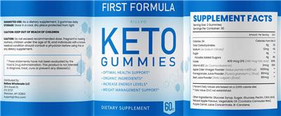 Keto Gummies label