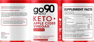 Keto Apple Cider Vinegar Gummies label