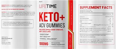 Keto + ACV Gummies 1000 mg label