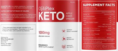 Keto Apple Cider Vinegar 1000 mg label