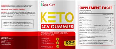Keto Acv Gummies 1000mg label