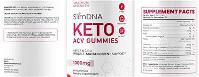 Keto ACV Gummies Maximum Strength 1000mg label