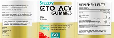 Keto ACV Gummies Apple Cider Vinegar 1000mg label