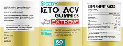 Keto ACV Gummies Extreme Apple Cider Vinegar 1000mg label