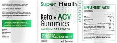 Keto ACV Gummies Maximum Strength 1000 mg label