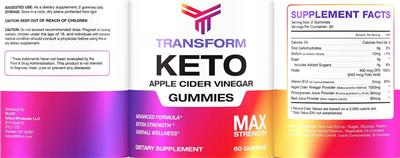 Keto Apple Cider Vinegar Gummies label