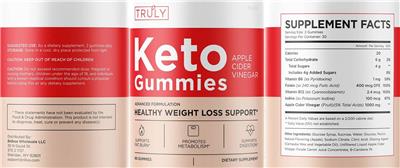 Keto Gummies Apple Cider Vinegar label