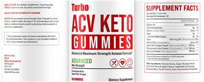 ACV Keto Gummies label