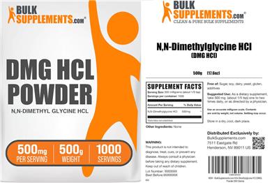 DMG HCL Powder 500 mg label
