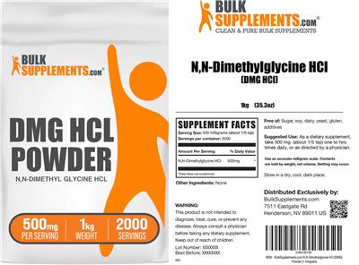 DMG HCL Powder 500 mg label