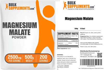 Magnesium Malate Powder 2500 mg label