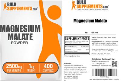 Magnesium Malate Powder 2500 mg label
