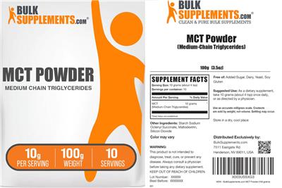 MCT Powder (Medium-Chain Triglycerides) 10 g label