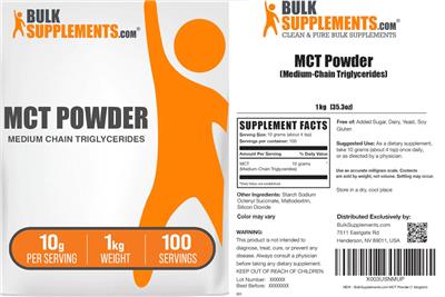 MCT Powder Medium-Chain Triglycerides 10 g label