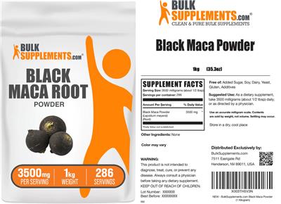 Black Maca Powder 3500 mg label