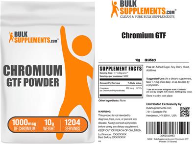 Chromium GTF Powder 1000 mcg label