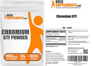 Chromium GTF Powder 1000 mcg label
