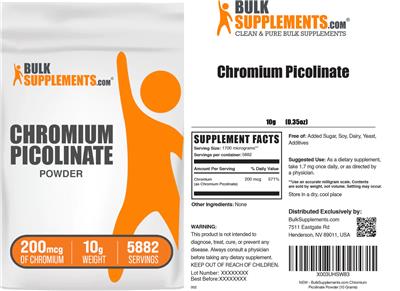 Chromium Picolinate Powder 200 mcg label