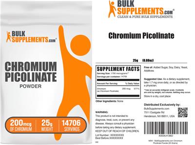 Chromium Picolinate Powder 200 mcg label