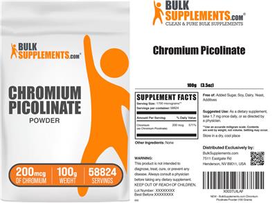 Chromium Picolinate label