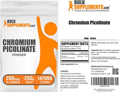 Chromium Picolinate Powder 200 mcg label