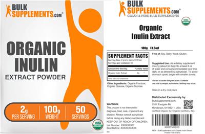 Organic Inulin Extract Powder 2 g label