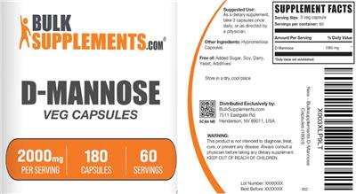 D-Mannose 2000 mg Veg Capsules label