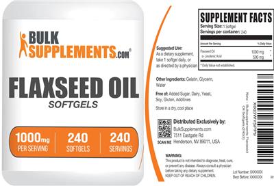Flaxseed Oil Softgels 1000 mg label