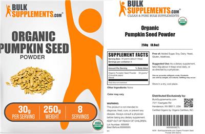 Organic Pumpkin Seed Powder 30 g label