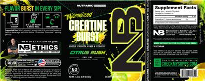Micronized Creatine Burst Citrus Rush Lemon Lime label