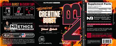 Micronized Creatine Burst Island Splash Fruit Punch label