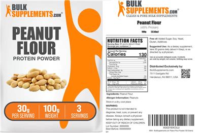 Peanut Flour Protein Powder 30 g label
