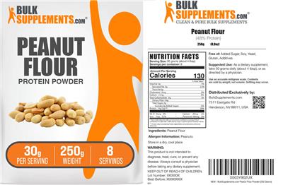 Peanut Flour Protein Powder 30 g label