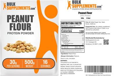 Peanut Flour Protein Powder 30 g label