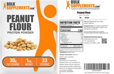 Peanut Flour Protein Powder 30 g label