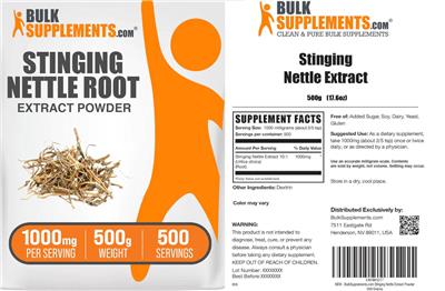 Stinging Nettle Extract Powder 1000 mg label