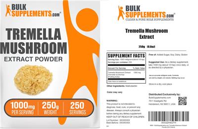 Tremella Mushroom Extract Powder 1000 mg label