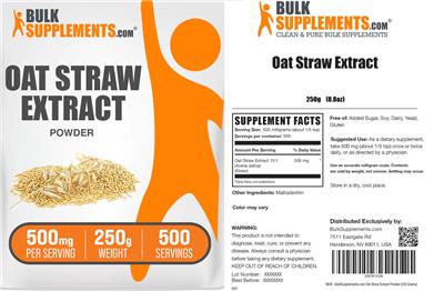 Oat Straw Extract (Avena Sativa) label