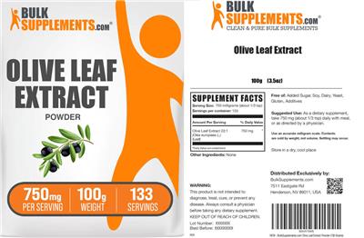Olive Leaf Extract label